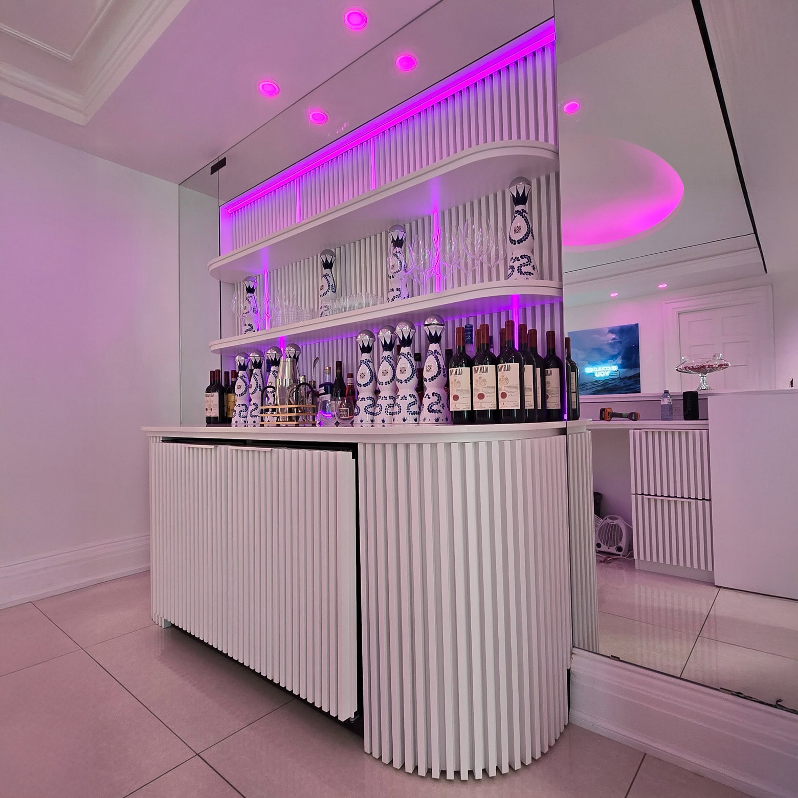 bar unit with purple lights AI EXTENDED