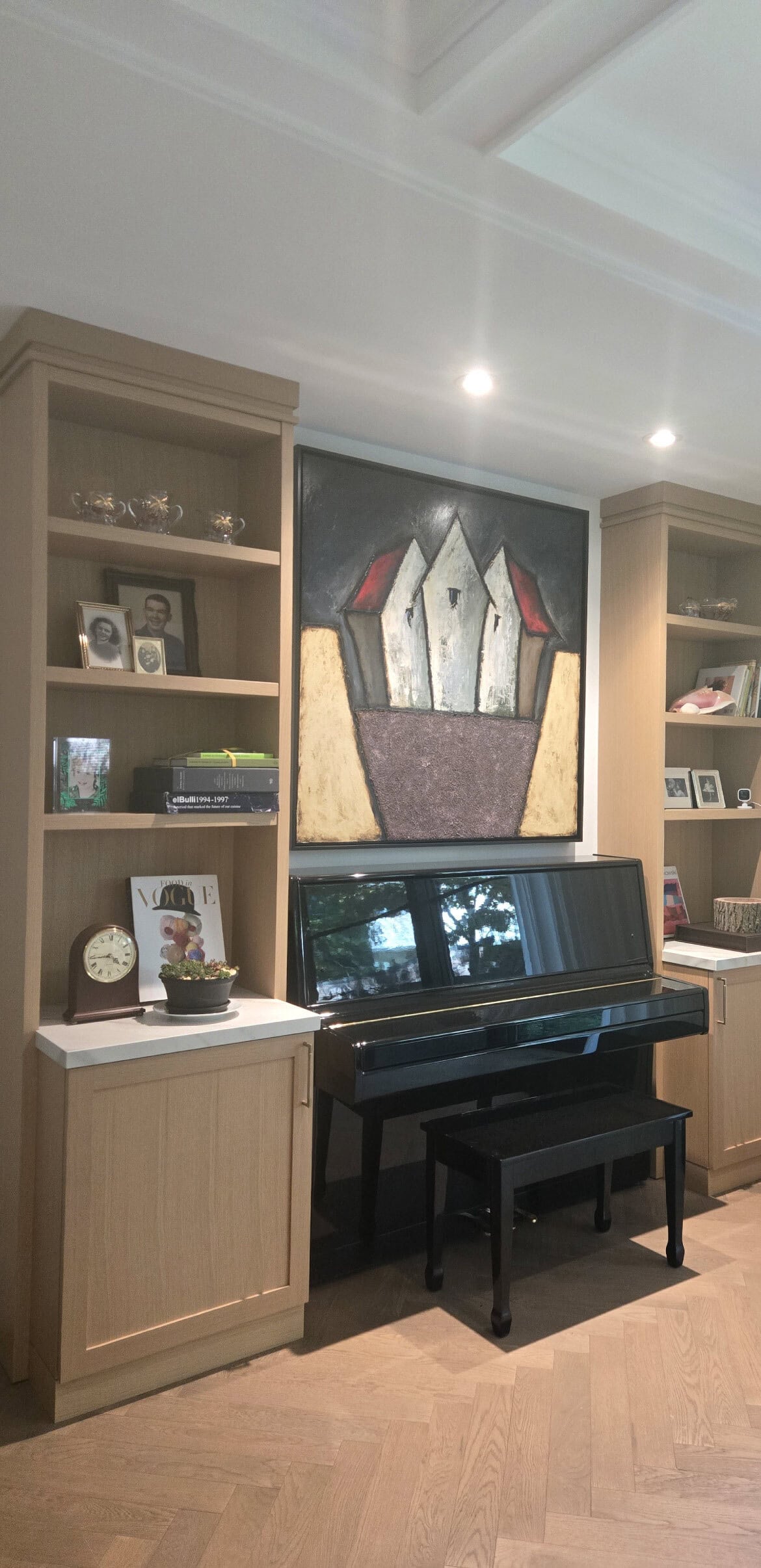 cabinetry around piano