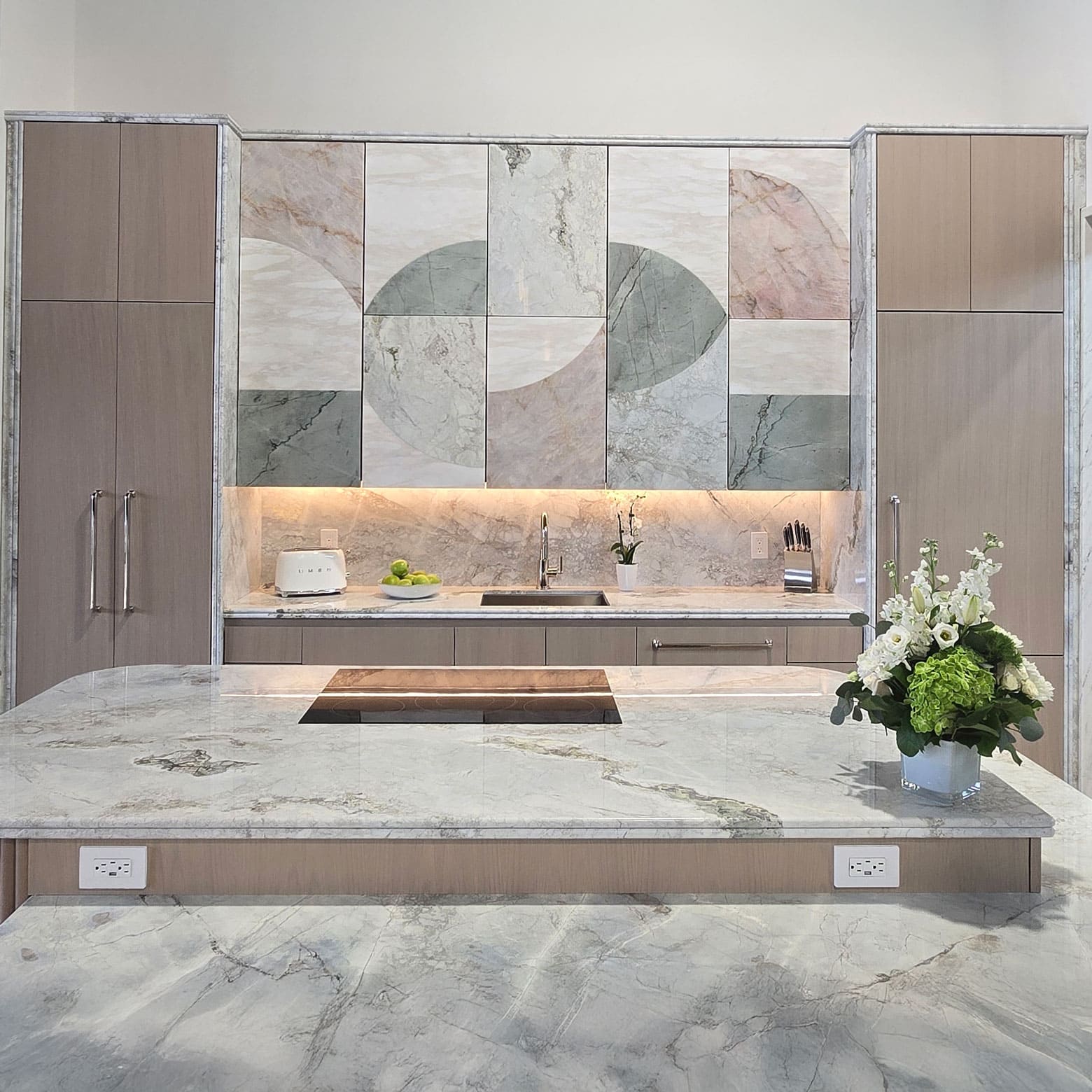kitchen island and counters